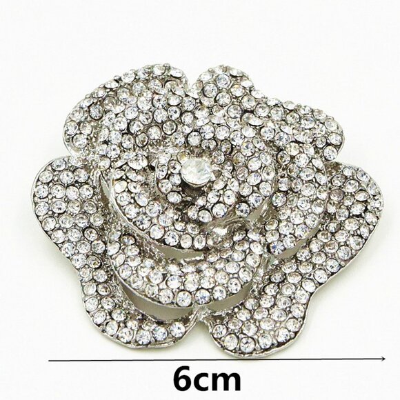 Silver Rhinestone Brooch - Picture 2 of 3